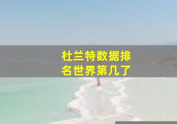 杜兰特数据排名世界第几了