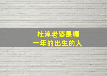 杜淳老婆是哪一年的出生的人