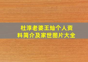 杜淳老婆王灿个人资料简介及家世图片大全