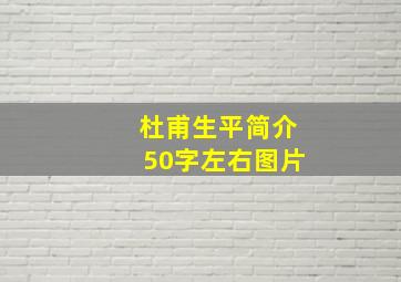 杜甫生平简介50字左右图片