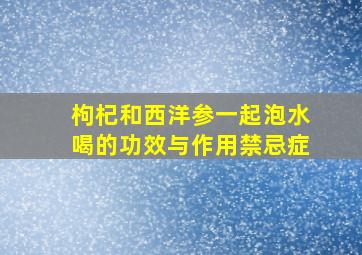 枸杞和西洋参一起泡水喝的功效与作用禁忌症