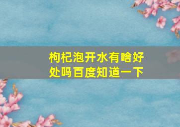 枸杞泡开水有啥好处吗百度知道一下