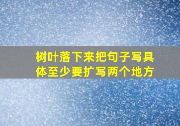 树叶落下来把句子写具体至少要扩写两个地方