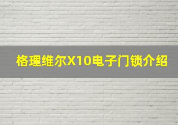 格理维尔X10电子门锁介绍