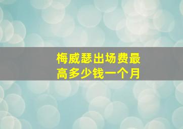 梅威瑟出场费最高多少钱一个月