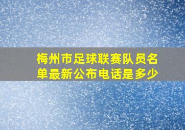 梅州市足球联赛队员名单最新公布电话是多少