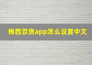 梅西百货app怎么设置中文