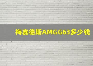 梅赛德斯AMGG63多少钱