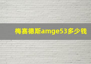 梅赛德斯amge53多少钱