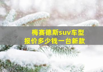 梅赛德斯suv车型报价多少钱一台新款