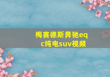 梅赛德斯奔驰eqc纯电suv视频