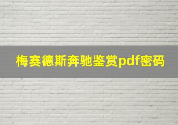 梅赛德斯奔驰鉴赏pdf密码