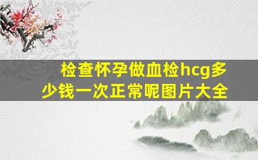 检查怀孕做血检hcg多少钱一次正常呢图片大全