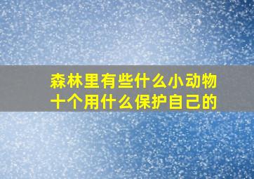 森林里有些什么小动物十个用什么保护自己的