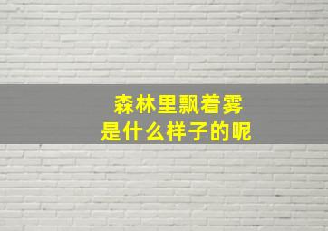 森林里飘着雾是什么样子的呢