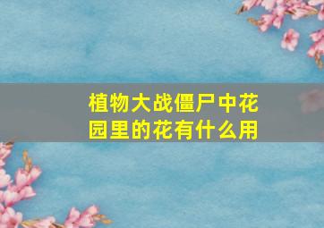 植物大战僵尸中花园里的花有什么用