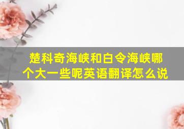 楚科奇海峡和白令海峡哪个大一些呢英语翻译怎么说