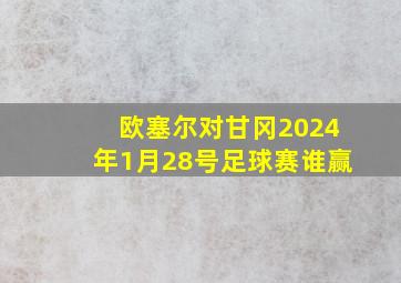 欧塞尔对甘冈2024年1月28号足球赛谁赢