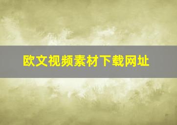 欧文视频素材下载网址