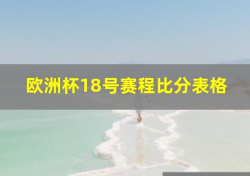 欧洲杯18号赛程比分表格