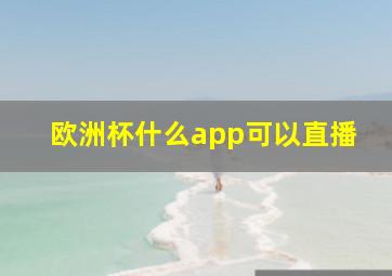 欧洲杯什么app可以直播