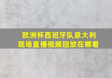 欧洲杯西班牙队意大利现场直播视频回放在哪看