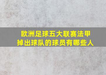 欧洲足球五大联赛法甲掉出球队的球员有哪些人