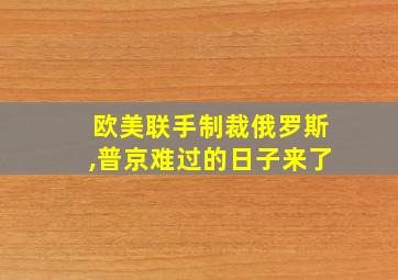 欧美联手制裁俄罗斯,普京难过的日子来了