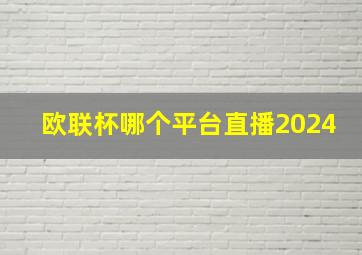 欧联杯哪个平台直播2024