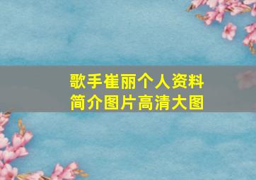 歌手崔丽个人资料简介图片高清大图