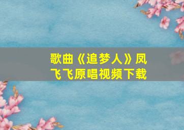 歌曲《追梦人》凤飞飞原唱视频下载