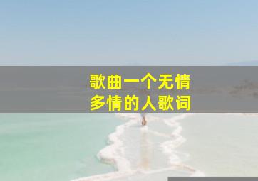 歌曲一个无情多情的人歌词