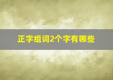 正字组词2个字有哪些