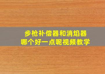 步枪补偿器和消焰器哪个好一点呢视频教学