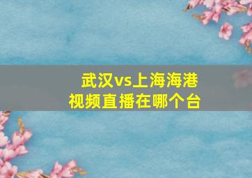 武汉vs上海海港视频直播在哪个台