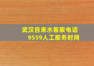 武汉自来水客服电话9559人工服务时间