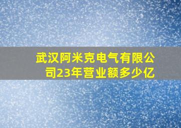 武汉阿米克电气有限公司23年营业额多少亿