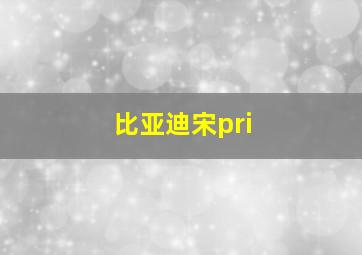 比亚迪宋pri