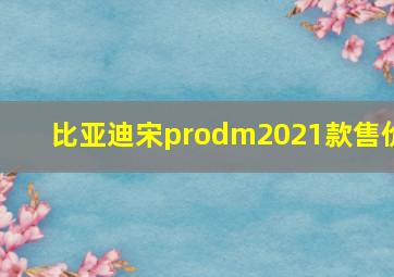 比亚迪宋prodm2021款售价