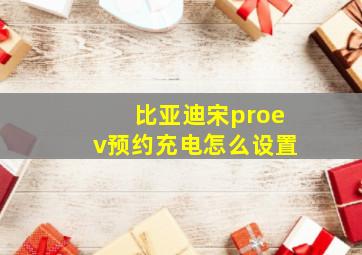 比亚迪宋proev预约充电怎么设置