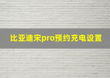 比亚迪宋pro预约充电设置