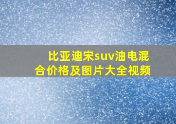 比亚迪宋suv油电混合价格及图片大全视频