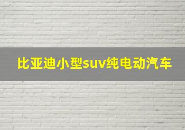 比亚迪小型suv纯电动汽车