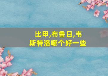 比甲,布鲁日,韦斯特洛哪个好一些