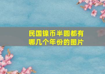 民国镍币半圆都有哪几个年份的图片