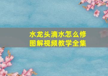 水龙头滴水怎么修图解视频教学全集