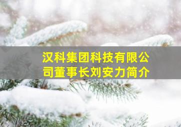 汉科集团科技有限公司董事长刘安力简介