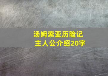 汤姆索亚历险记主人公介绍20字