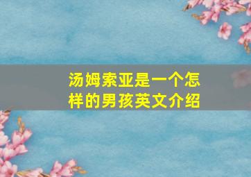 汤姆索亚是一个怎样的男孩英文介绍