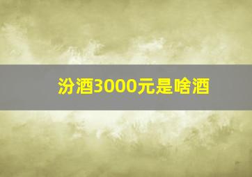 汾酒3000元是啥酒